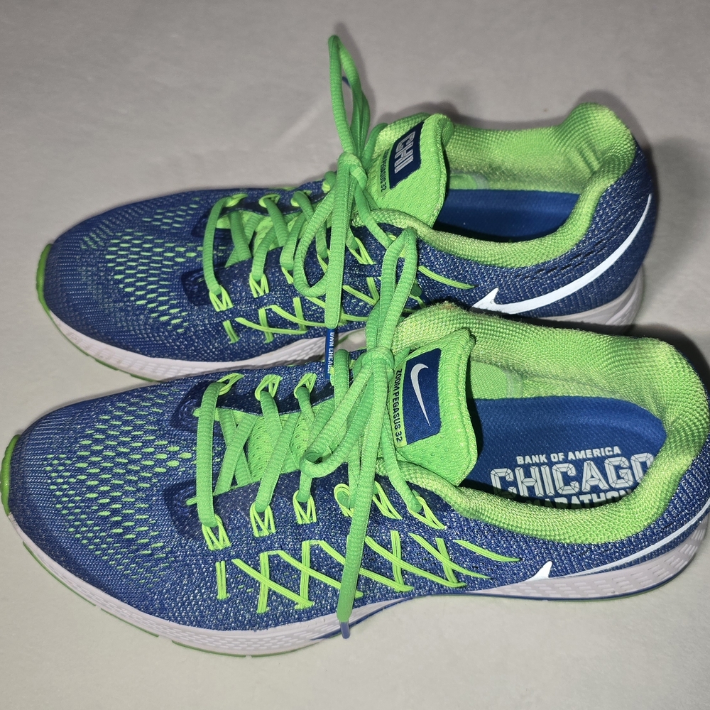 Nike Air Zoom Pegasus 32 Chicago Marathon 2015 Edition Blue Volt Men’s Size 9.5